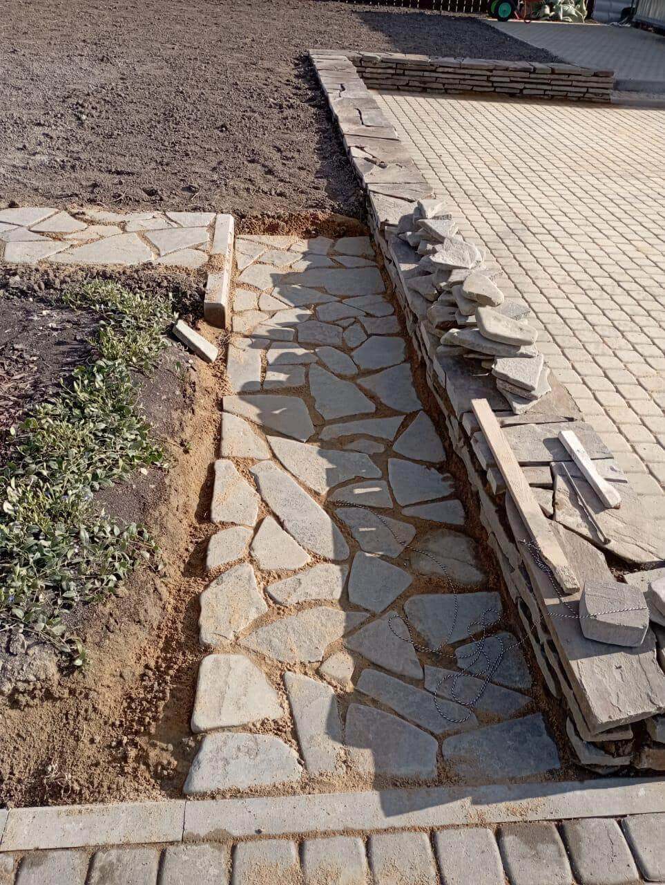 мощение дорожки плитняком отзывы
